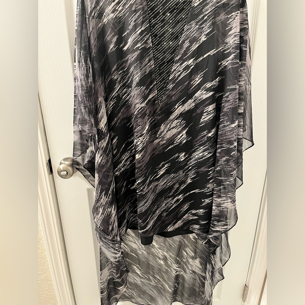 Halston Heritage Dress NWT Flowy sheer lines dress sparkle
